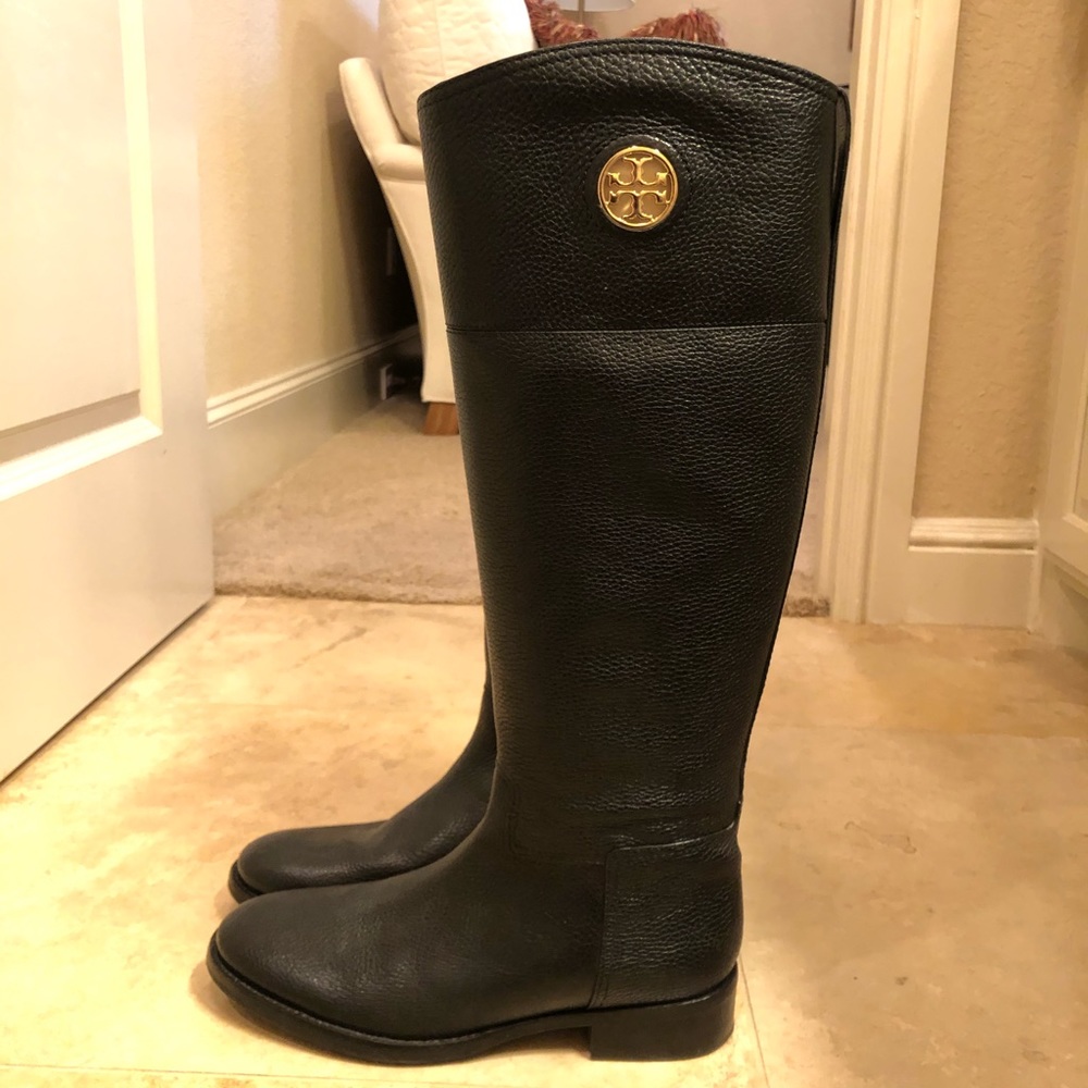 Tort Burch 8.5 Black Riding Boot